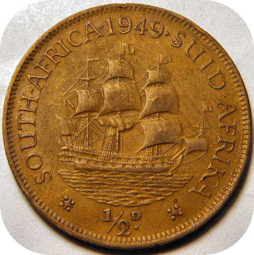 Bargain SA Union: 1949 Half Penny in EF below R50!!!