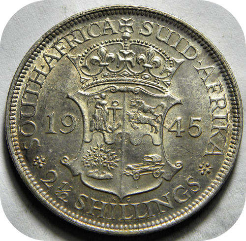 Top Grade SA Union: Lustrous 1945 Halfcrown in EF+ below R900!!