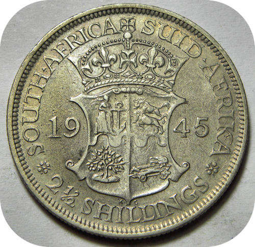 Bargain SA Union: Lustrous 1945 Halfcrown in VF below R500!!