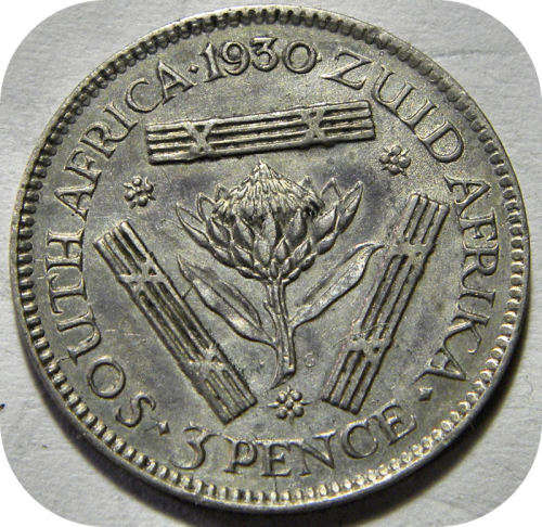 Top Grade SA Union: The RARE 1930 tickey 3d in A/UNC!