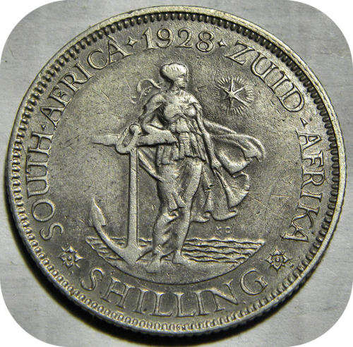 Top Grade SA Union:  1928 1 Shilling 1/- in AEF!! Rare in this condition!