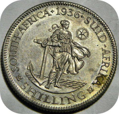Top Graad SA Unie: 1936 Shilling 1/- in A/UNC!!