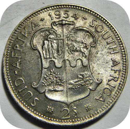 Top Grade SA Union: 1954 2 Shilling 2/- in Lustrous UNC!