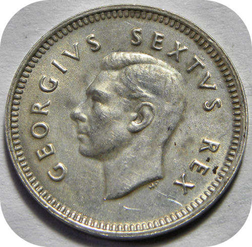 Top Grade SA Union: 1950 tickey 3d in A/UNC!!