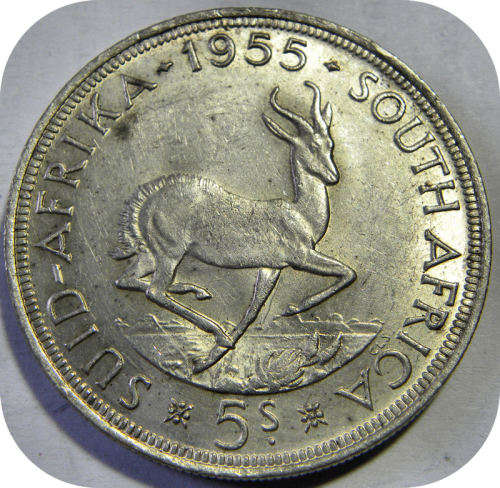 Top Graad SA Unie: 1955 Kroon 5/- in UNC!!!