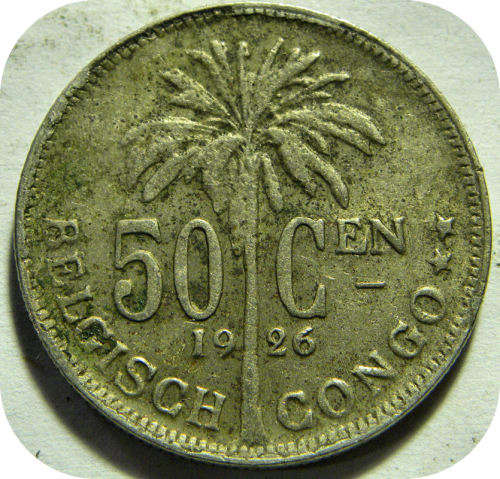 Belgisch Congo 50c 1926 in VF