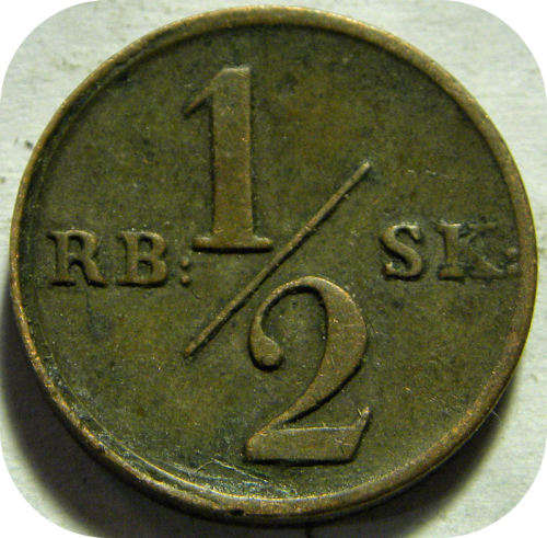 1838 - 1/2 SKILLING DANMARK