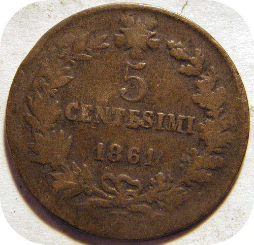 1861 5 Centemos Vittoria Emanuele Italia