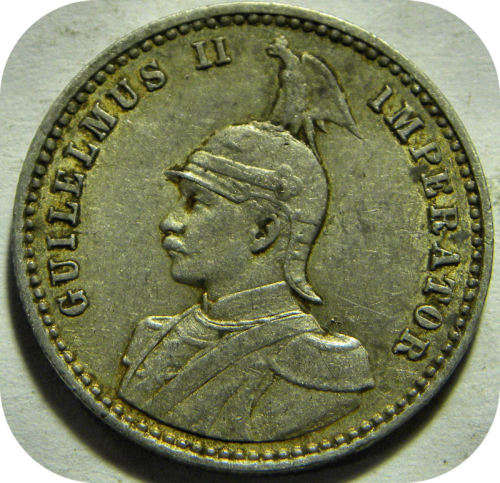 1914 1/4 rupie Deutsch Ostafrika Guilelmus II