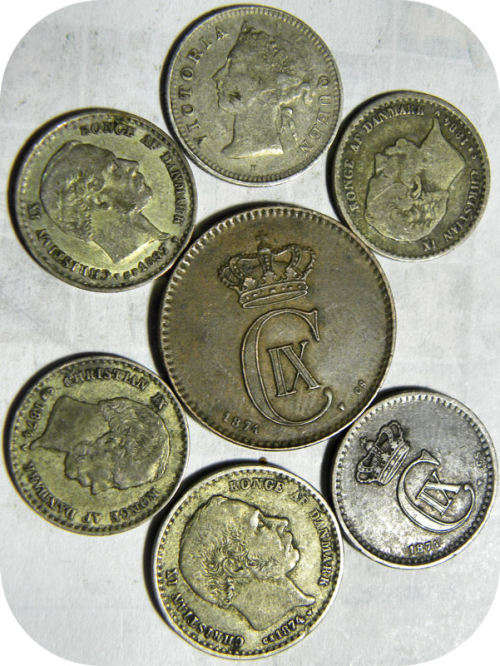 Pre 1900 Denmark Ore set of 7 coins. Bid per coin.
