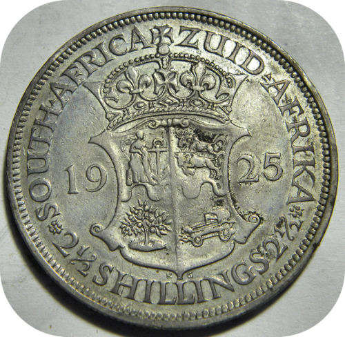 Bargain SA Union:  The rare 1925 Halfcrown in AVF below R1500!!