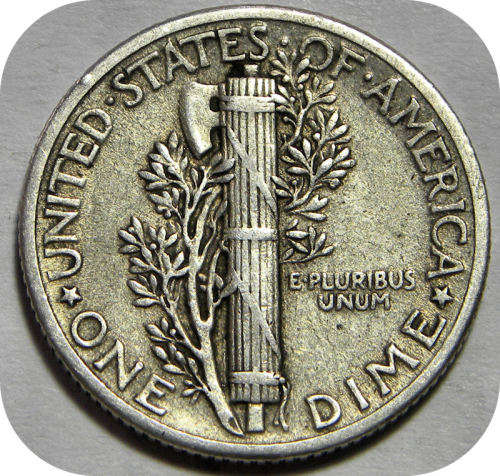 USA 1 Mercury 90% Silver Dime coin of 1939