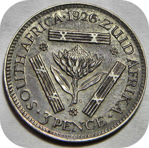 Top Grade SA Union:  Original 1926 tickey 3d in A/UNC!!!