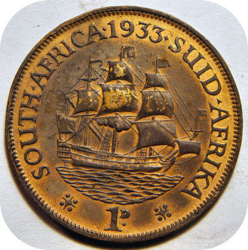 Top Grade SA Union: Lustrous RED 1933 Penny in EF!!