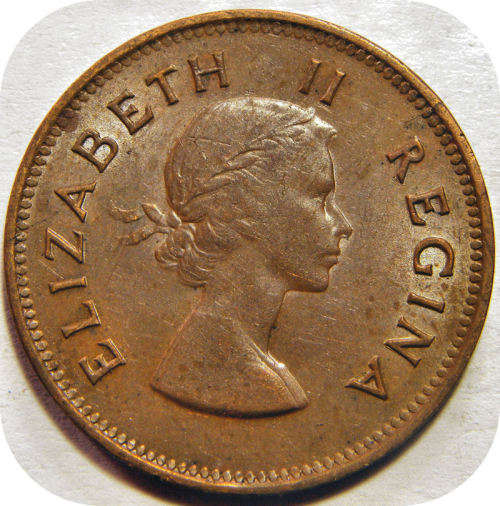Bargain SA Union: 1956 Half penny 1/2d below 80!
