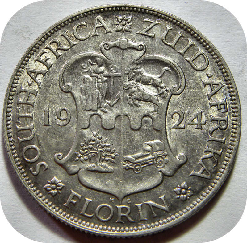 Bargain SA Union : Lustrous 1924 Florin 2/- in EF below R800!!!