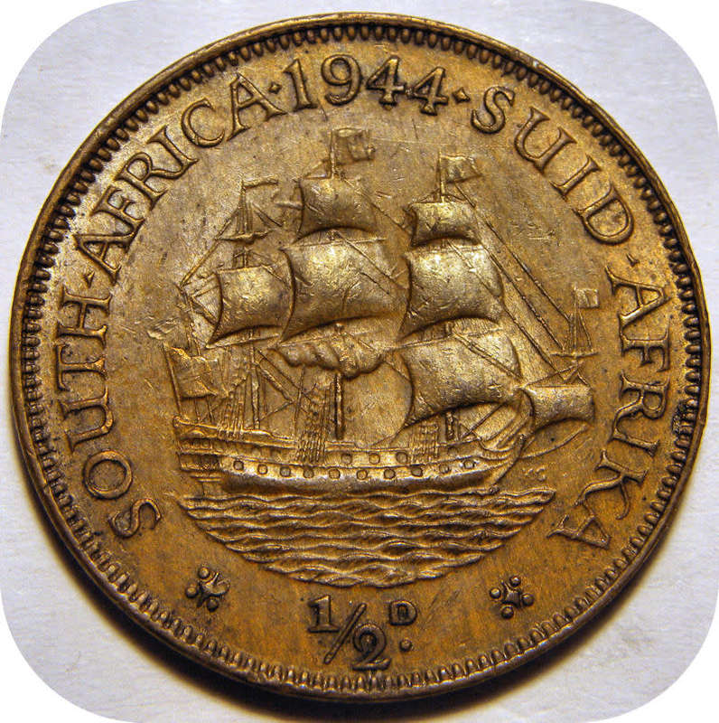 Top Graad SA Unie: 1944 Half Pennie 1/2d in A/UNC!!