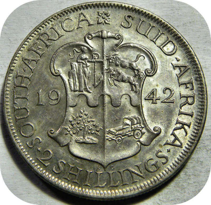 Top Grade SA Union:  1942 2 Shillings in A/UNC!!