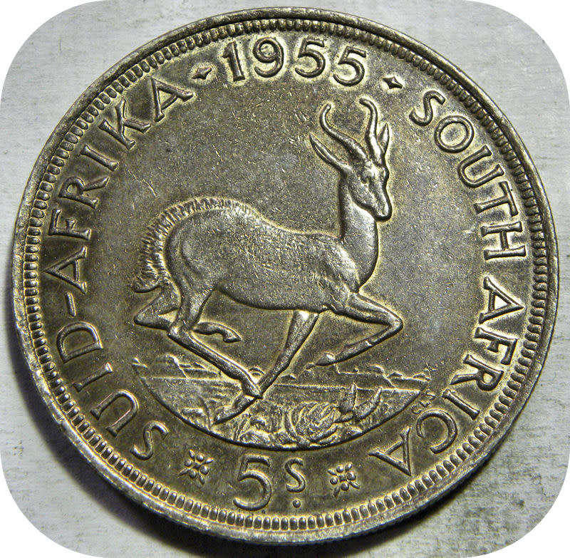 Winskoop SA Unie: 1955 Kroon 5/- in A/UNC onder R900!!!