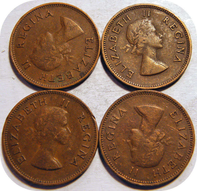 Winskoop SA Unie: 1953 1/2 Pennie onder R15!  Bie per munt.