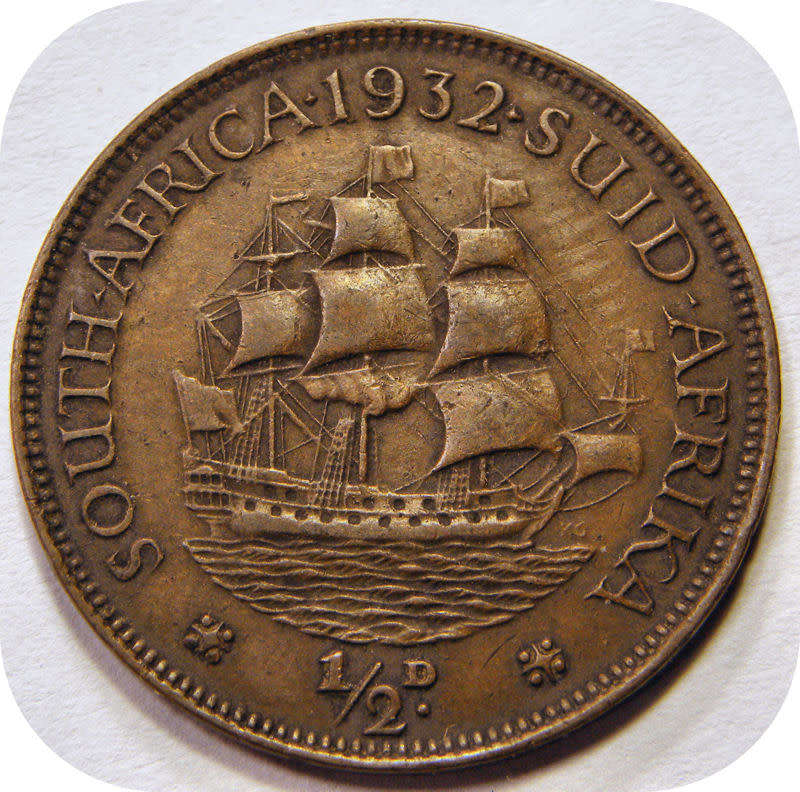 Top Graad SA Unie:  1932 Half Pennie 1/2d in AEF!!