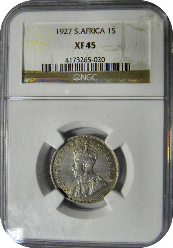 The ULTRA RARE 1927 Shilling in NGC XF45!   A Top Grade gem with ONLY 36 better worldwide.
