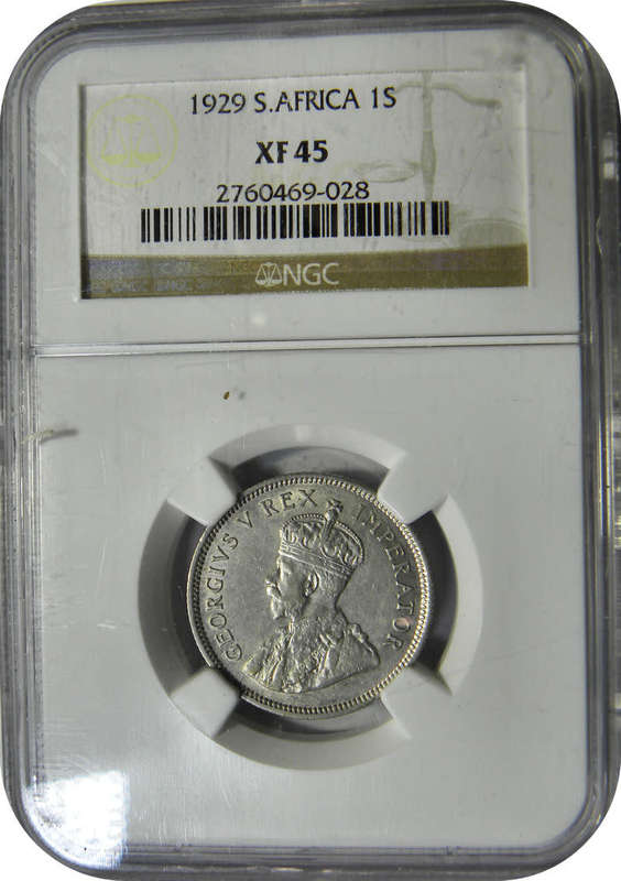 The ULTRA RARE 1929 Shilling in NGC XF45!   A Top Grade gem with ONLY 47 better worldwide.