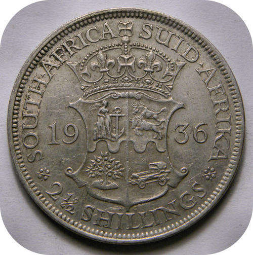 Top Grade SA Union: 1936 Halfcrown 2/6 in EF!
