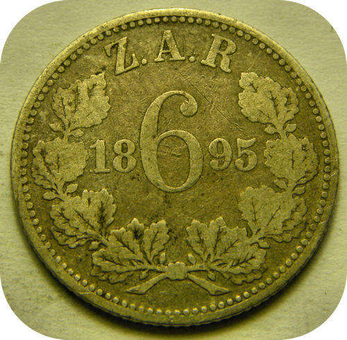 Winskoop ZAR: 1895 Sikspens 6d.