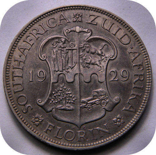 Top Grade SA Union: 1929 2 Shillings (Florin) in AEF below R1000!!!