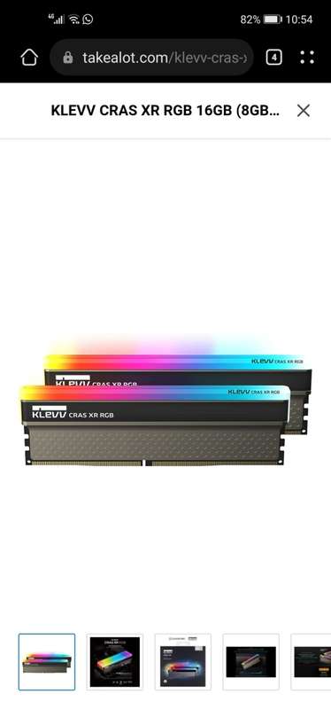Klevv Cras XR RGB DDr4 gaming memory