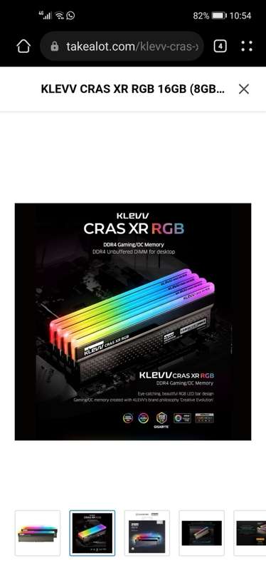 Klevv Cras XR RGB DDr4 gaming memory