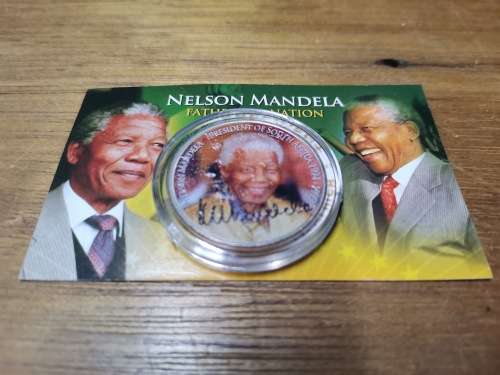 NELSON MANDELA `FATHER OF THE NATION` SIGNATURED U.S. JFK HALF DOLLAR! RARE COIN