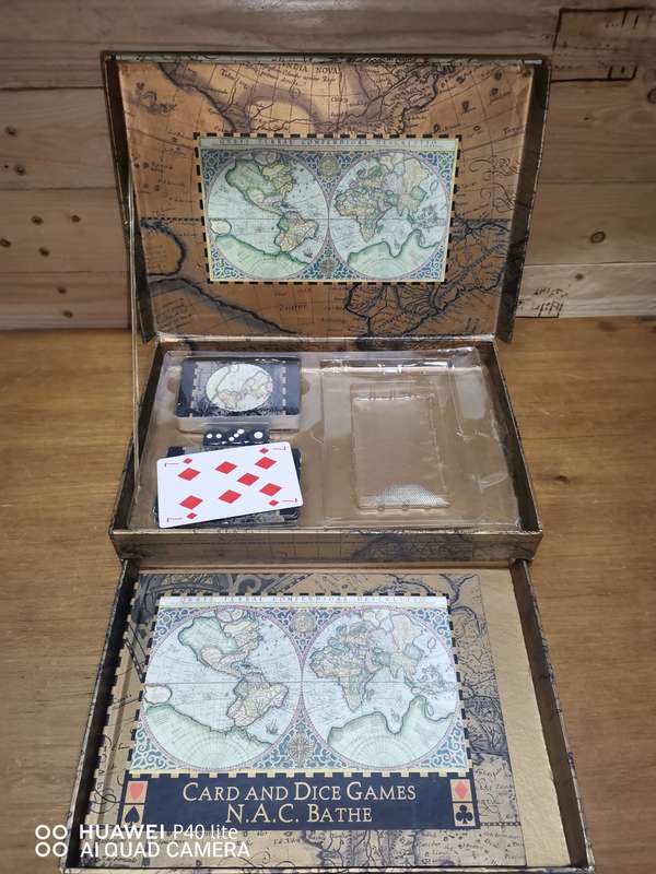 Vintage Cards and Dice Gift Set N.A,C Bathe
