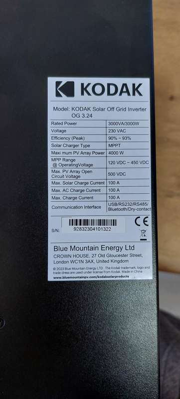 Kodak Solar Off-Grid Inverter 24v (OG 3.24)