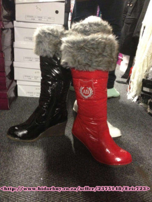 *Save more this winter* Warm Funky Faux Fur Cotton high Wedge heel Boot, ladies shoes