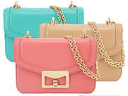 Genuine Leather Candy Colour Chain Bag Handbag