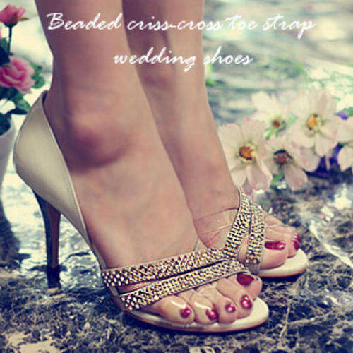 Gorgeous Diamanted Beaded High Heel Sandal Formal /Wedding/ Dancing Heel SIZE 2-8