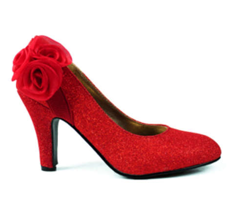 Stunning High heel in Glitter with rose Wedding Heel size 2-7