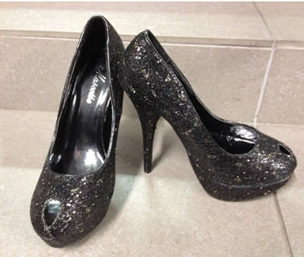 Peep-Toe Glitter High Heel size 3-8
