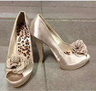 Peep-Toe Silk + PU Leather High Heel available in 2 Colour Size 3-8