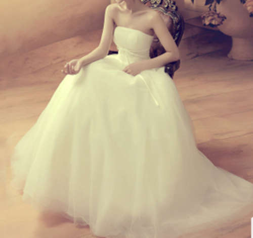 *Special* Gorgeous Puffy Strapless Bridal Gown Wedding Dress