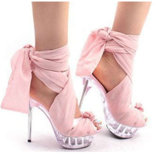 Sexy Hgih Heel Sandle in Pink / Black Size 2-6