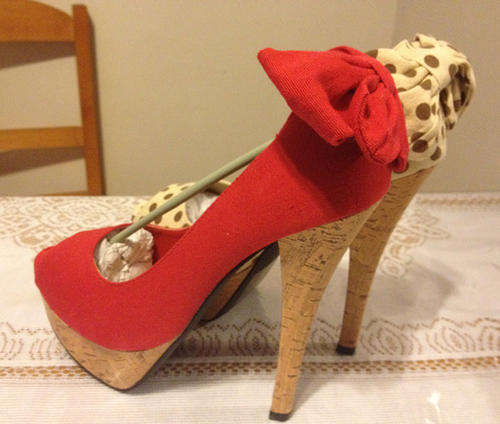*Chritmas SALE*! Sissy Boy Peep-Toe High Heel with Bow at back in 2 Colour Size 3-8