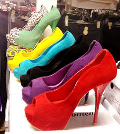 **Sale** ! Stunning Sexy Peep Toe Suede High Heel in 6 Colour and Leopard Pattern Size 2-8
