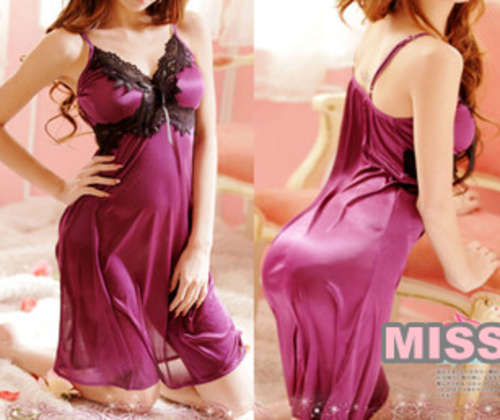 **Sale**! Limited Stock **Sexy** Lace Silky Sleepwear with G-String