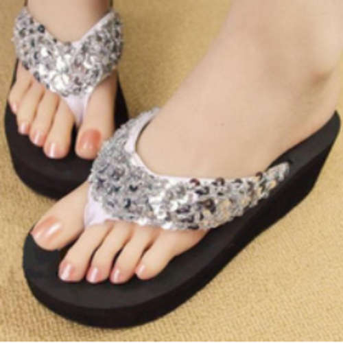 ****SALE****!Sequined Wedge Casual Shoes in Gold/Silver/Black/Red/Brown Size 2.5-6