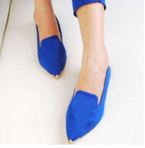 Limited Stock! Stunning Suede Flat Pump in Pink / Blue / Black size 2-6