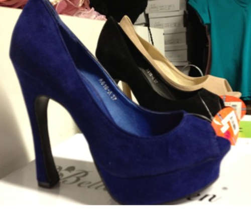 **HOT SALE**! Limited Stock Stunning Peep Toe Suede High Heel in Beige / Black / Blue Size 3-7