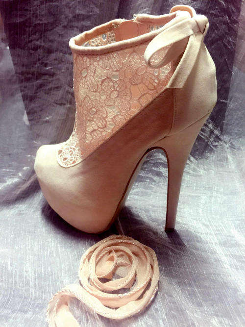 Limited Stock! Stunning Lace High Heel Ankle Boots in Nude, Red, Black size 3-7 (size 36-40)